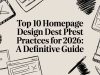 Top 10 Homepage Design Best Practices for 2026: A Definitive Guide